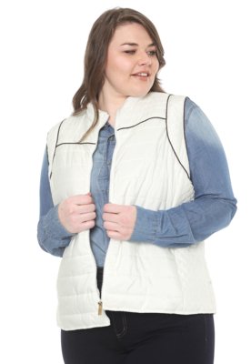 Colete Secret Glam Plus Size Microfibra Branco Menor preço em Colete Secret Glam Plus Size Microfibra Branco