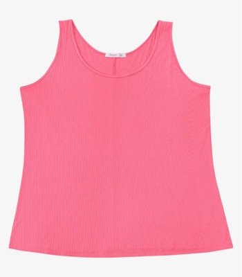 Regata Feminina Em Ribana Plus Size Secret Glam Rosa