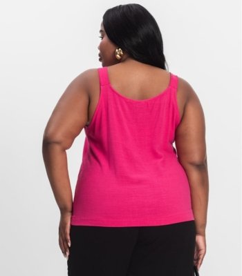 Regata Feminina Plus Size Secret Glam Rosa