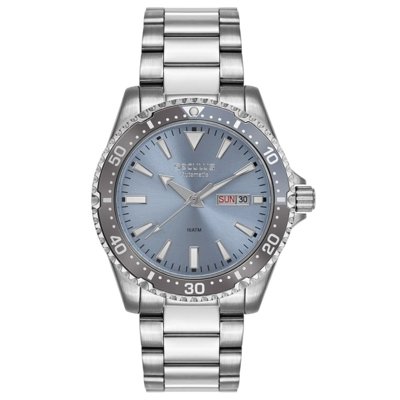 Relógio Masculino Automático Prata Mostrador Azul Seculus