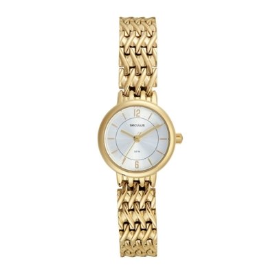 Relógio Seculus Feminino Analógico Design Clean Dourado Seculus