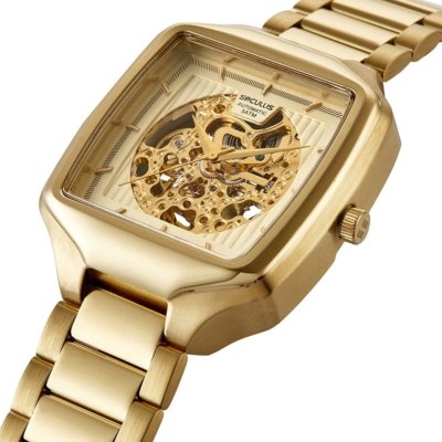 Relógio Seculus Masculino Automático Clássico Dourado Seculus