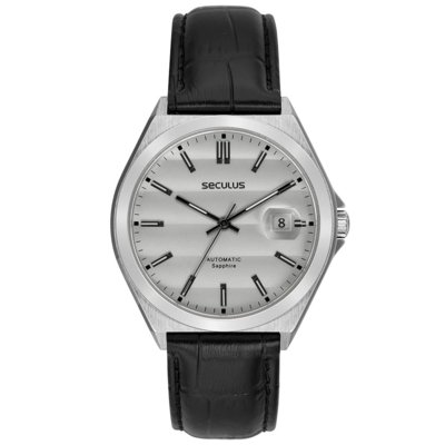 Relógio Seculus Masculino Automático Prata Texturizado Seculus