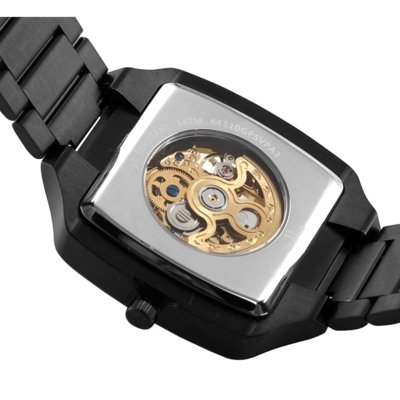 Relógio Seculus Masculino Automático Skeleton Quadrado Preto Seculus