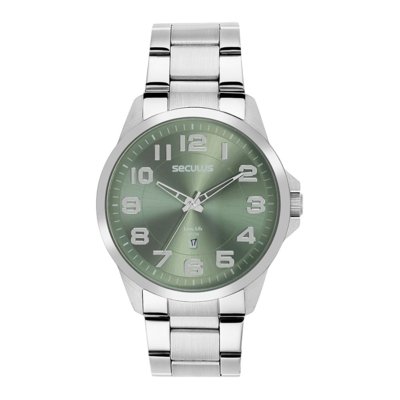 Relógio Seculus Masculino Com Calendário Verde Seculus