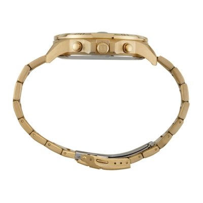 Relógio Seculus Masculino Cronógrafo Aro Rampado 3D Dourado Seculus