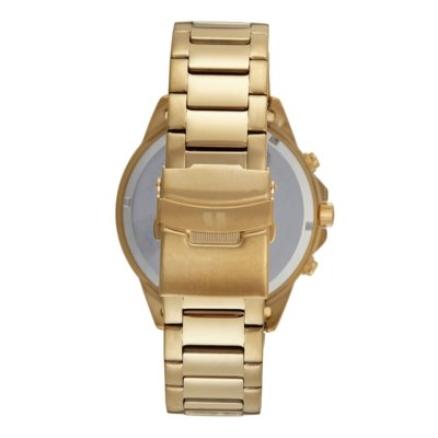 Relógio Seculus Masculino Cronógrafo Aro Rampado 3D Dourado Seculus
