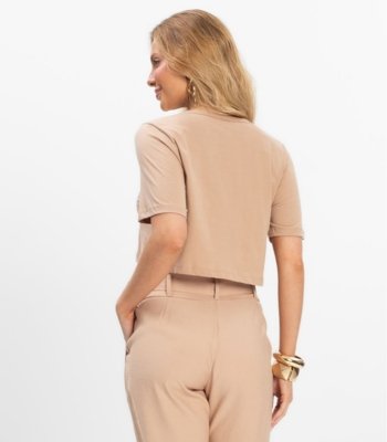 Blusa Cropped Básico Select Marrom