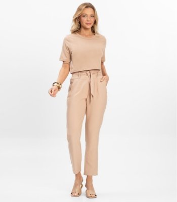 Blusa Cropped Básico Select Marrom