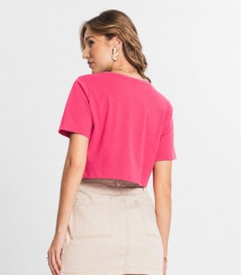 Blusa Cropped Básico Select Rosa