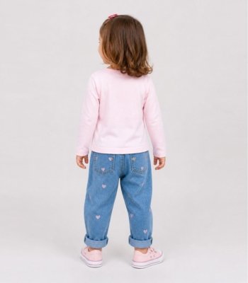 Blusa Manga Longa Feminina Infantil Select Rosa