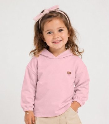 Blusão Com Capuz Infantil Feminino Moletom Select Rosa