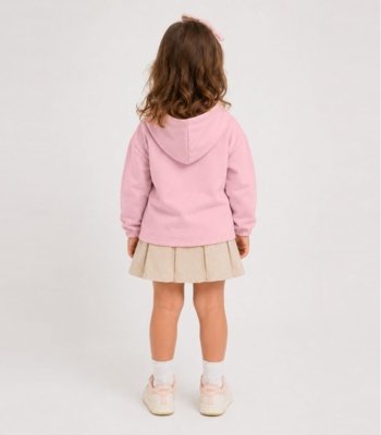 Blusão Com Capuz Infantil Feminino Moletom Select Rosa