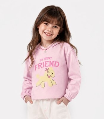 Blusão Infantil Com Estampa Select Rosa