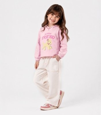 Blusão Infantil Com Estampa Select Rosa