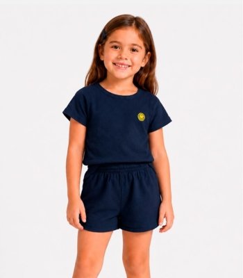 Conjunto Blusa Com Shorts Infantil Select Azul