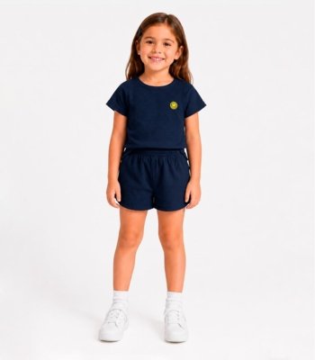 Conjunto Blusa Com Shorts Infantil Select Azul