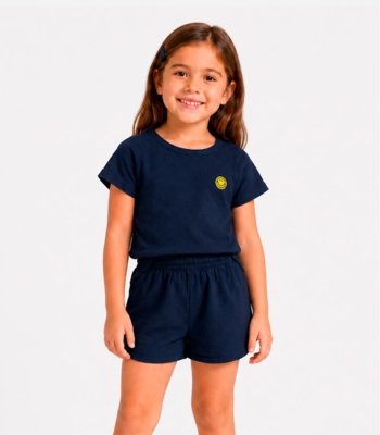 Conjunto Blusa Com Shorts Infantil Select Azul