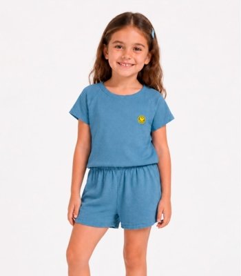 Conjunto Blusa Com Shorts Infantil Select Azul