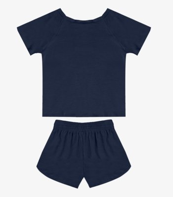 Conjunto Blusa Com Shorts Infantil Select Azul