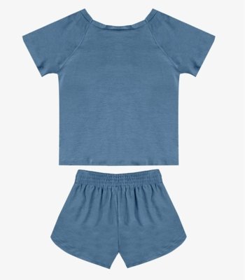 Conjunto Blusa Com Shorts Infantil Select Azul