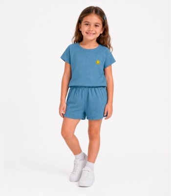 Conjunto Blusa Com Shorts Infantil Select Azul