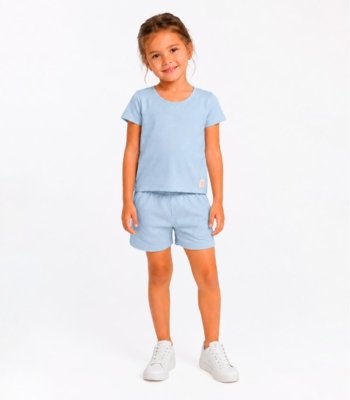 Conjunto Blusa Com Shorts Infantil Select Azul
