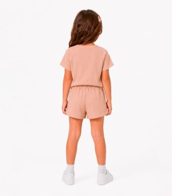 Conjunto Blusa Com Shorts Infantil Select Marrom