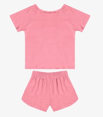 Conjunto Blusa Com Shorts Infantil Select Rosa