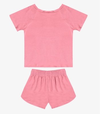 Conjunto Blusa Com Shorts Infantil Select Rosa