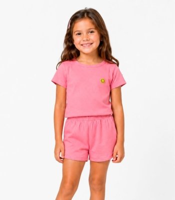 Conjunto Blusa Com Shorts Infantil Select Rosa