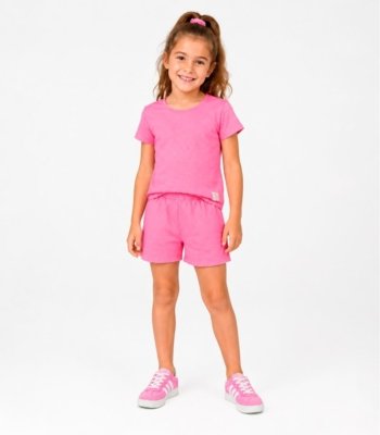 Conjunto Blusa Com Shorts Infantil Select Rosa