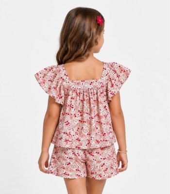 Conjunto Blusa Com Shorts Infantil Select Rosa