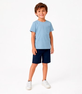 Conjunto Camiseta Com Bermuda Infantil Select Azul