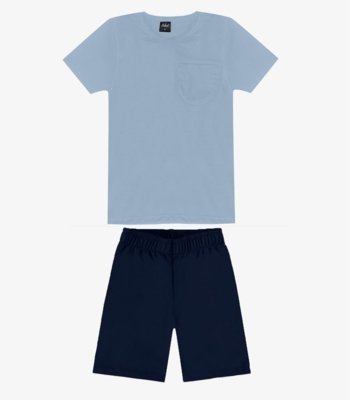 Conjunto Camiseta Com Bermuda Infantil Select Azul