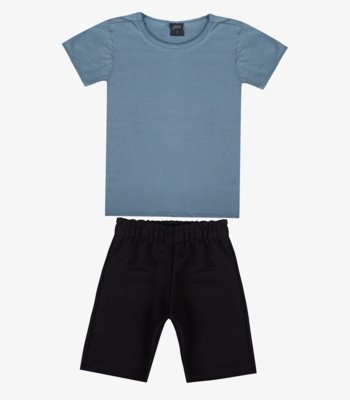 Conjunto Camiseta Com Bermuda Infantil Select Azul