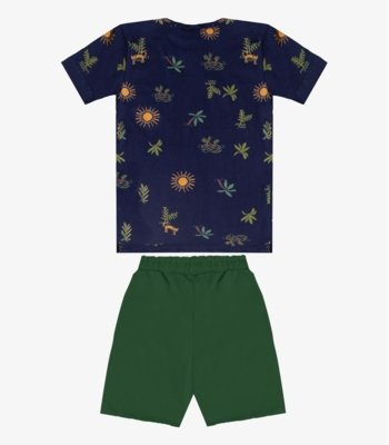 Conjunto Camiseta Com Bermuda Infantil Select Azul