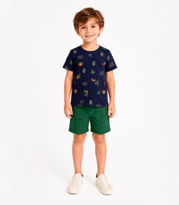 Conjunto Camiseta Com Bermuda Infantil Select Azul