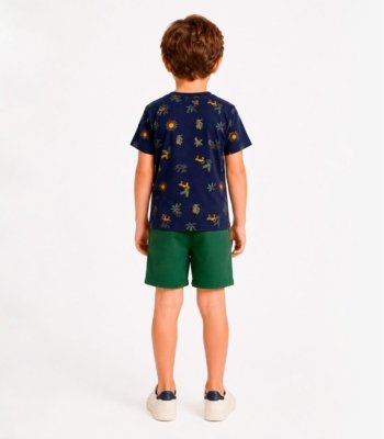 Conjunto Camiseta Com Bermuda Infantil Select Azul