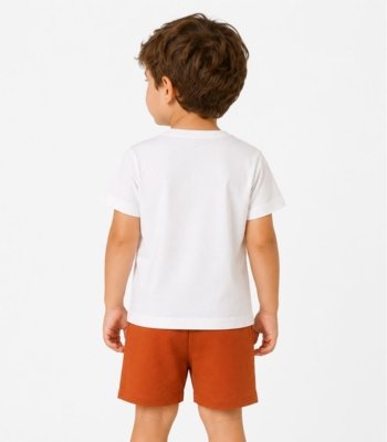 Conjunto Camiseta Com Bermuda Infantil Select Bege