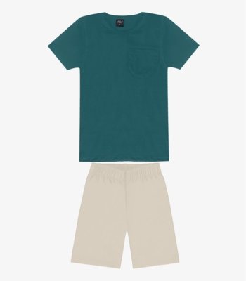 Conjunto Camiseta Com Bermuda Infantil Select Verde