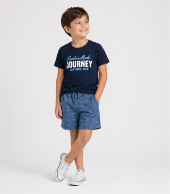 Conjunto Camiseta Com Bermuda Select Azul