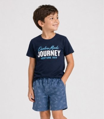 Conjunto Camiseta Com Bermuda Select Azul