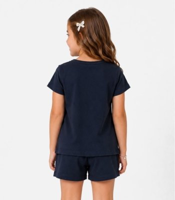 Conjunto Feminino Infantil Regata E Short Select Azul