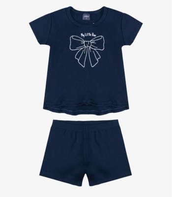 Conjunto Feminino Infantil Regata E Short Select Azul