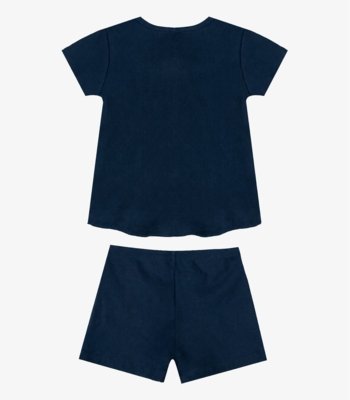 Conjunto Feminino Infantil Regata E Short Select Azul