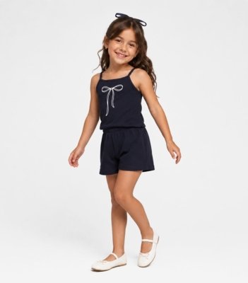 Conjunto Feminino Infantil Regata E Short Select Azul