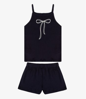 Conjunto Feminino Infantil Regata E Short Select Azul