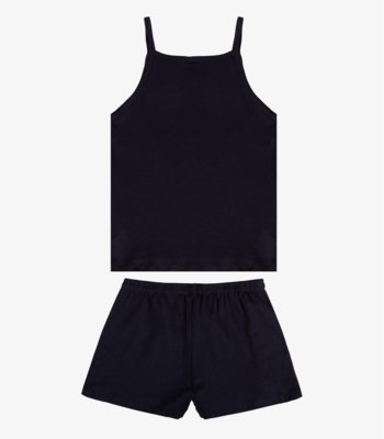 Conjunto Feminino Infantil Regata E Short Select Azul