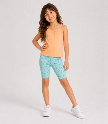 Conjunto Infantil Blusa de Alça e Ciclista Select Laranja